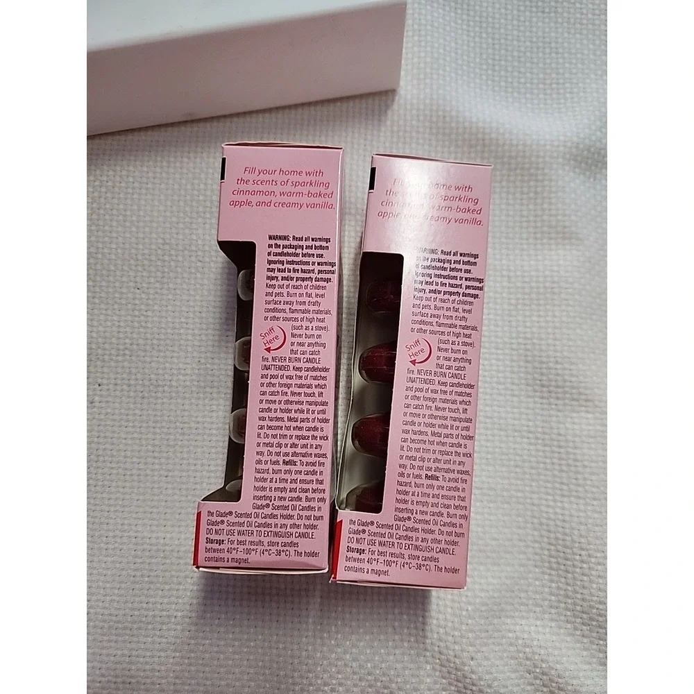 2 -Glade Scented Oil Candles Apple Cinnamon 8 Refills Discontinued New Old Stock